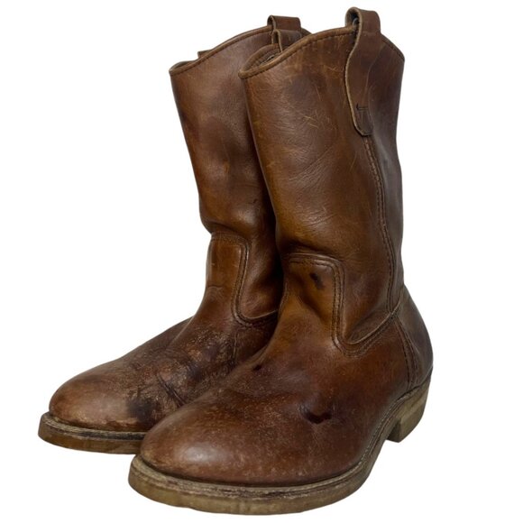 Vintage 391 RED WING SHOES 8.5 EE Steel Toe Work Boots Wide Width Vertical Tag - Picture 5 of 9
